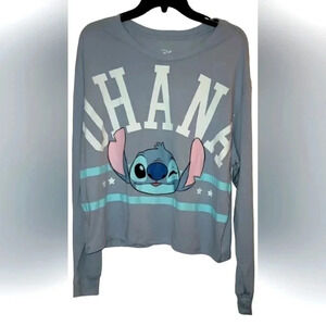 NWT Disney Love Tribe Stitch Ohana T-Shirt Long Sleeve Blue Size 3X